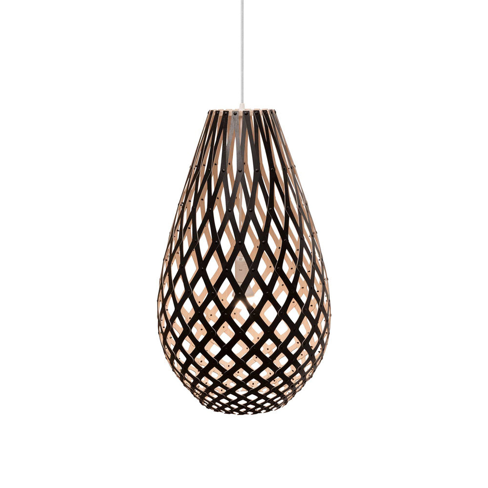 Koura Pendant Light in Black/Bamboo (27-Inch).