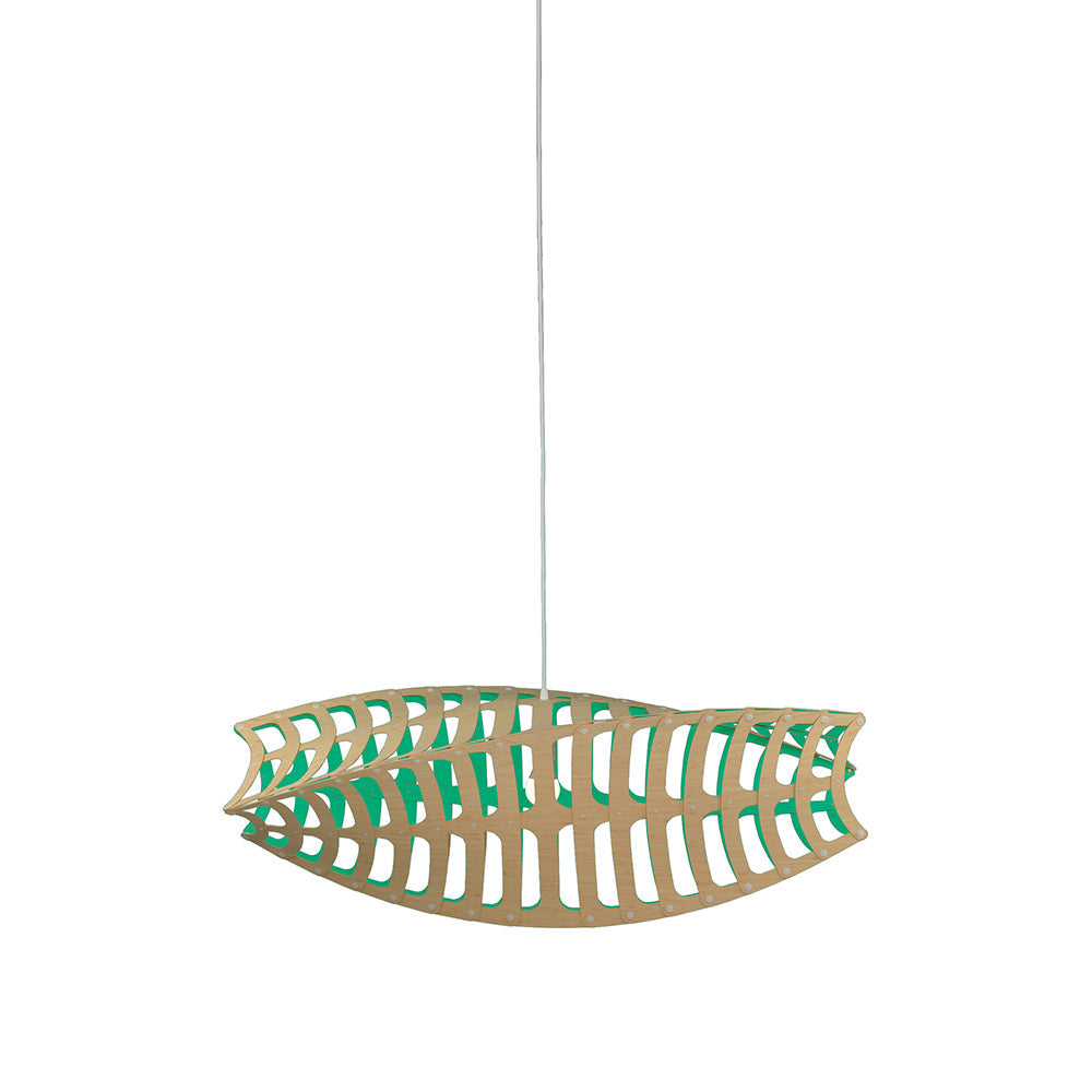 Toru Pendant Light in Bamboo/Aqua (Small).