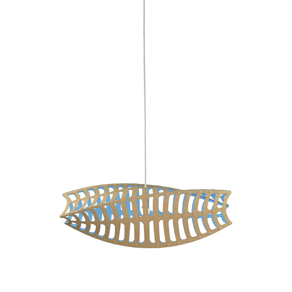Toru Pendant Light in Bamboo/Blue (Small).