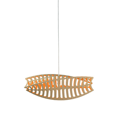 Toru Pendant Light in Bamboo/Orange (Small).