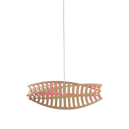 Toru Pendant Light in Bamboo/Pink (Small).