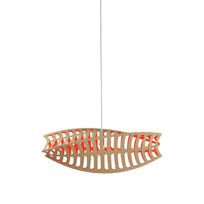 Toru Pendant Light in Bamboo/Red (Small).