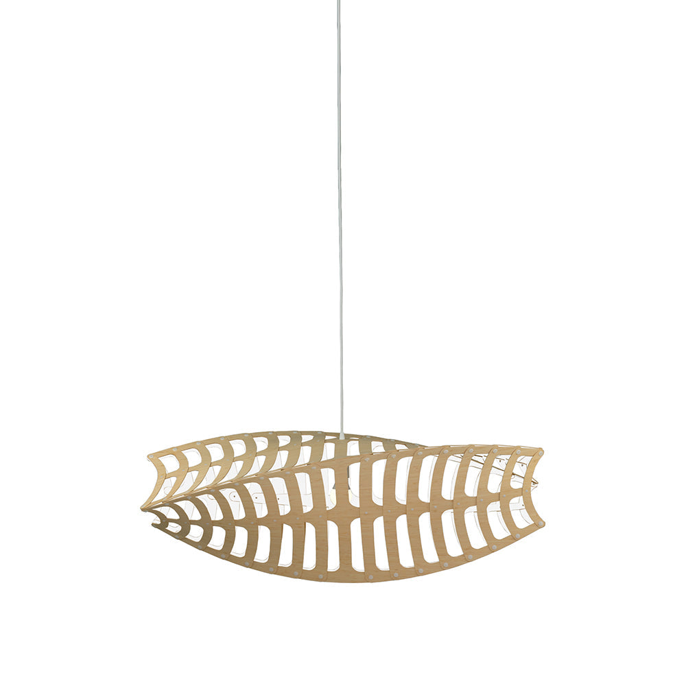 Toru Pendant Light in Bamboo/White (Small).