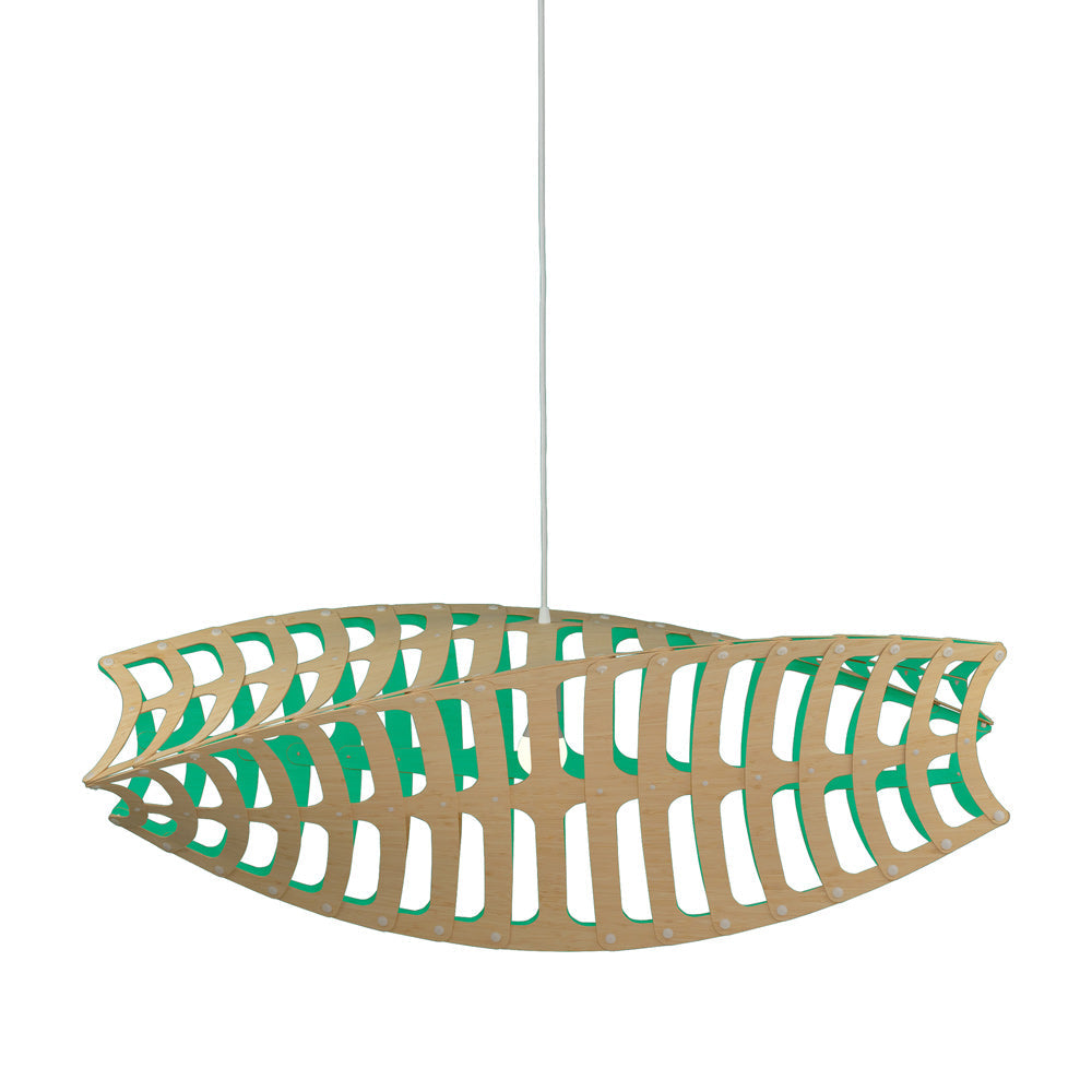 Toru Pendant Light in Bamboo/Aqua (Large).