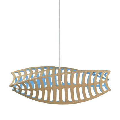 Toru Pendant Light in Bamboo/Blue (Large).