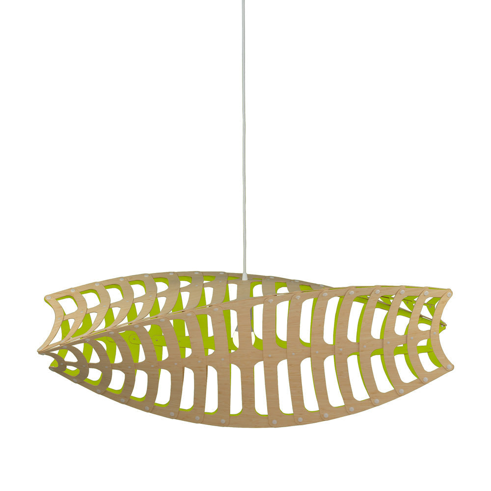 Toru Pendant Light in Bamboo/Lime (Large).