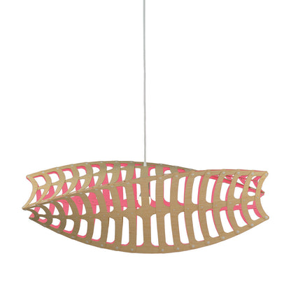 Toru Pendant Light in Bamboo/Pink (Large).