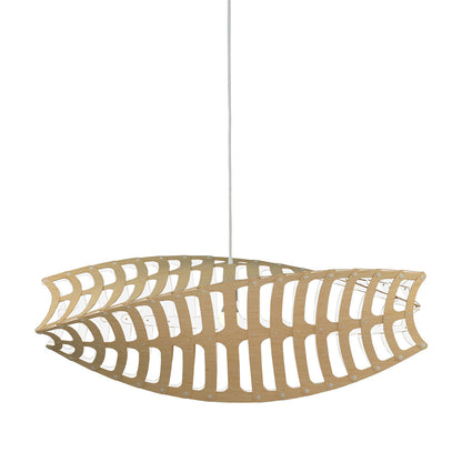 Toru Pendant Light in Bamboo/White (Large).