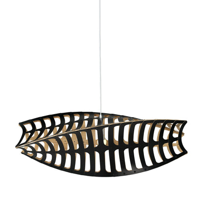 Toru Pendant Light in Black/Bamboo (Large).