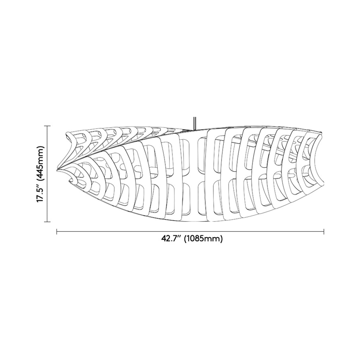 Toru Pendant Light - line drawing.