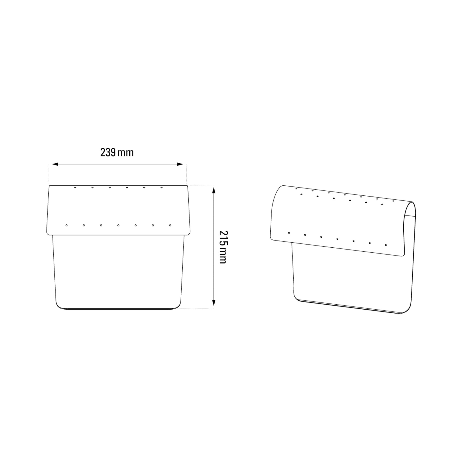 Biny Curve LED Wall Light - line drawing.