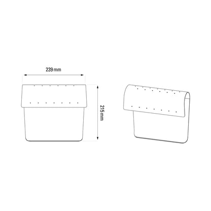 Biny Curve LED Wall Light - line drawing.
