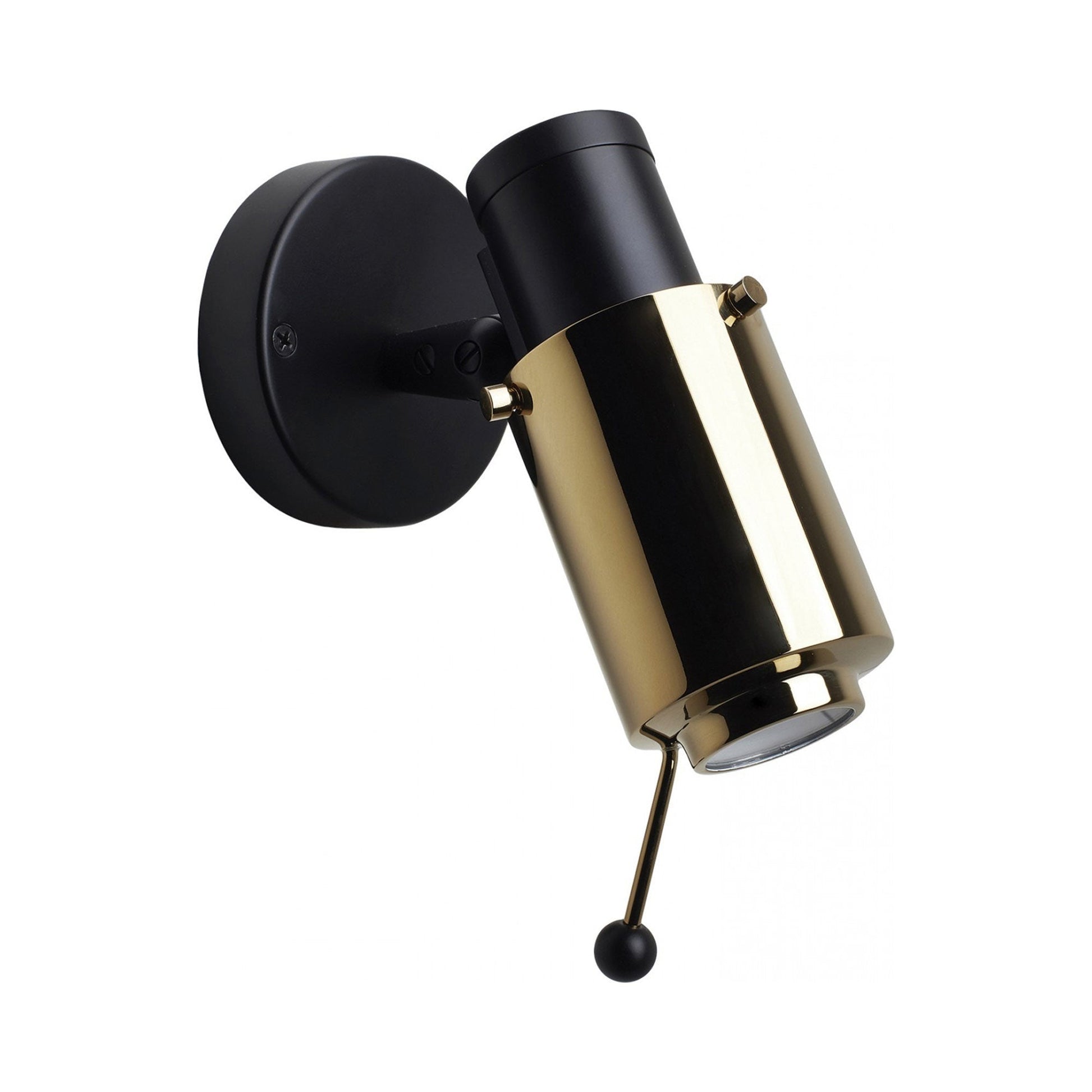 Biny Spot Wall Light in Gold/Black (No Switch/With Stick).