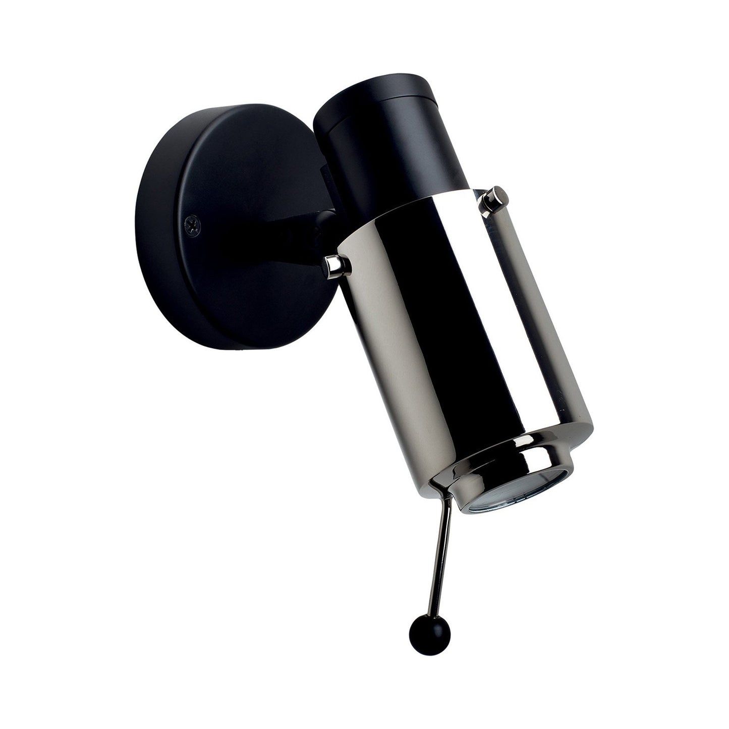 Biny Spot Wall Light in Nickel/Black (No Switch/With Stick).