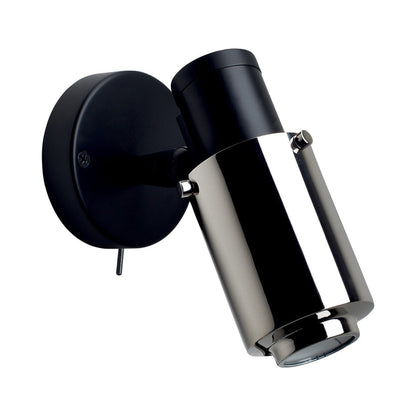 Biny Spot Wall Light in Nickel/Black (Switch On The Base/Without Stick).