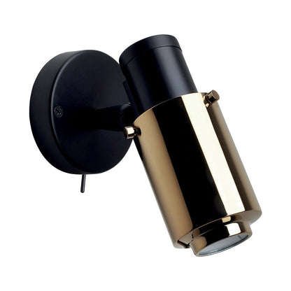 Biny Spot Wall Light in Gold/Black (Switch On The Base/Without Stick).