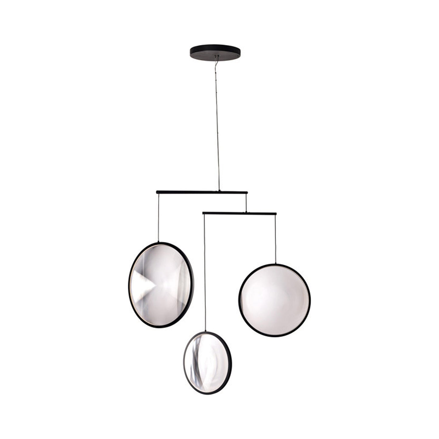 Focus LED Chandelier in Black (3-Light).