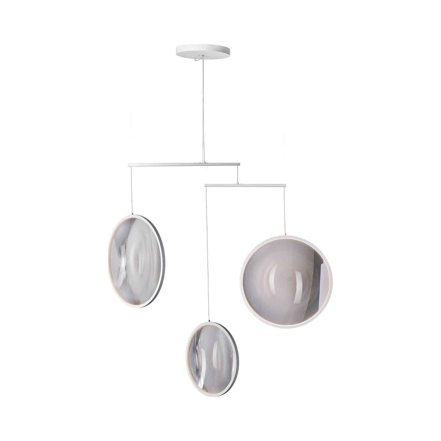 Focus LED Chandelier in White (3-Light).