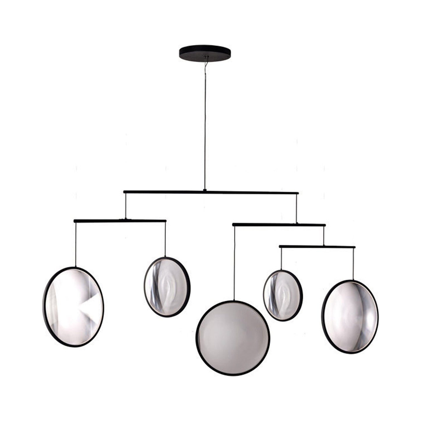 Focus LED Chandelier in Black (5-Light).