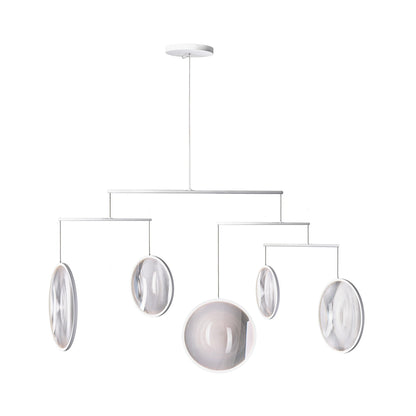 Focus LED Chandelier in White (5-Light).