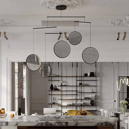 Focus LED Chandelier in kitchen.