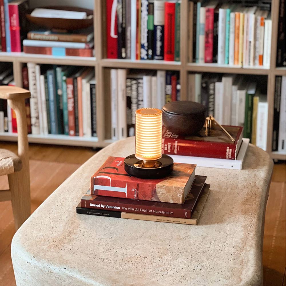 Frechin A LED Rechargeable Table Lamp in living room.