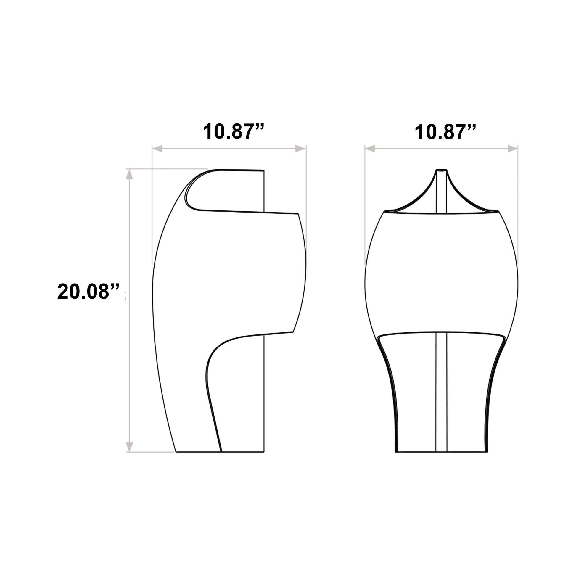 Grande B LED Table Lamp - line drawing.