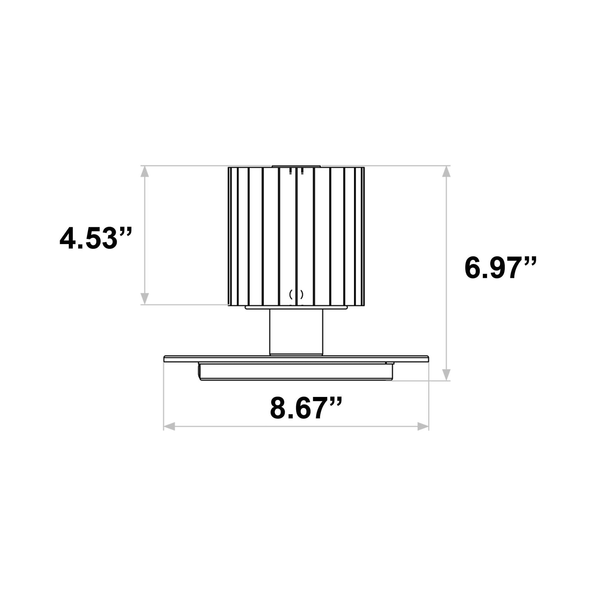 In The Sun LED Table Lamp - line drawing.