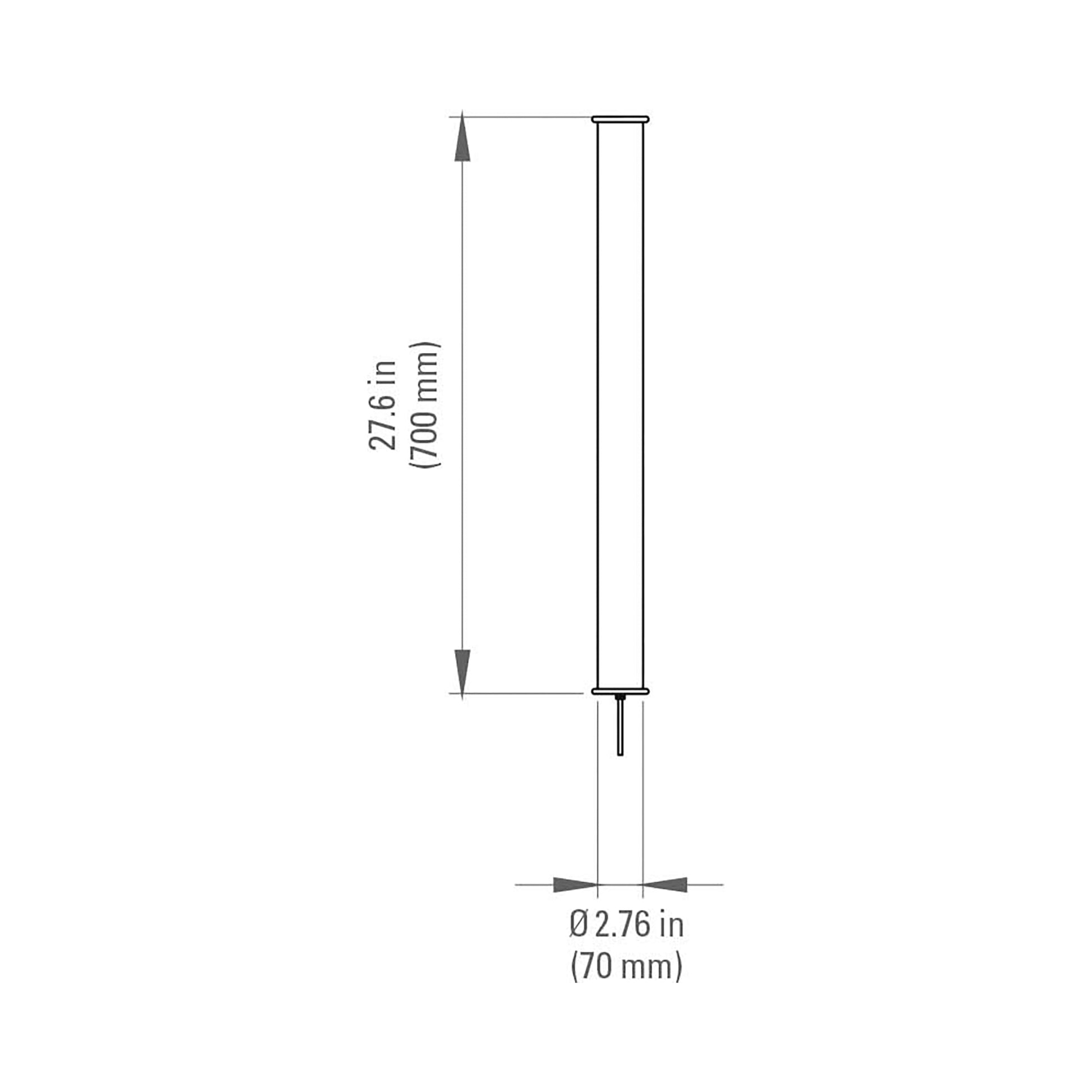 In The Tube 360° LED Wall Light - line drawing.