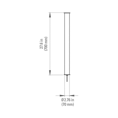 In The Tube 360° LED Wall Light - line drawing.