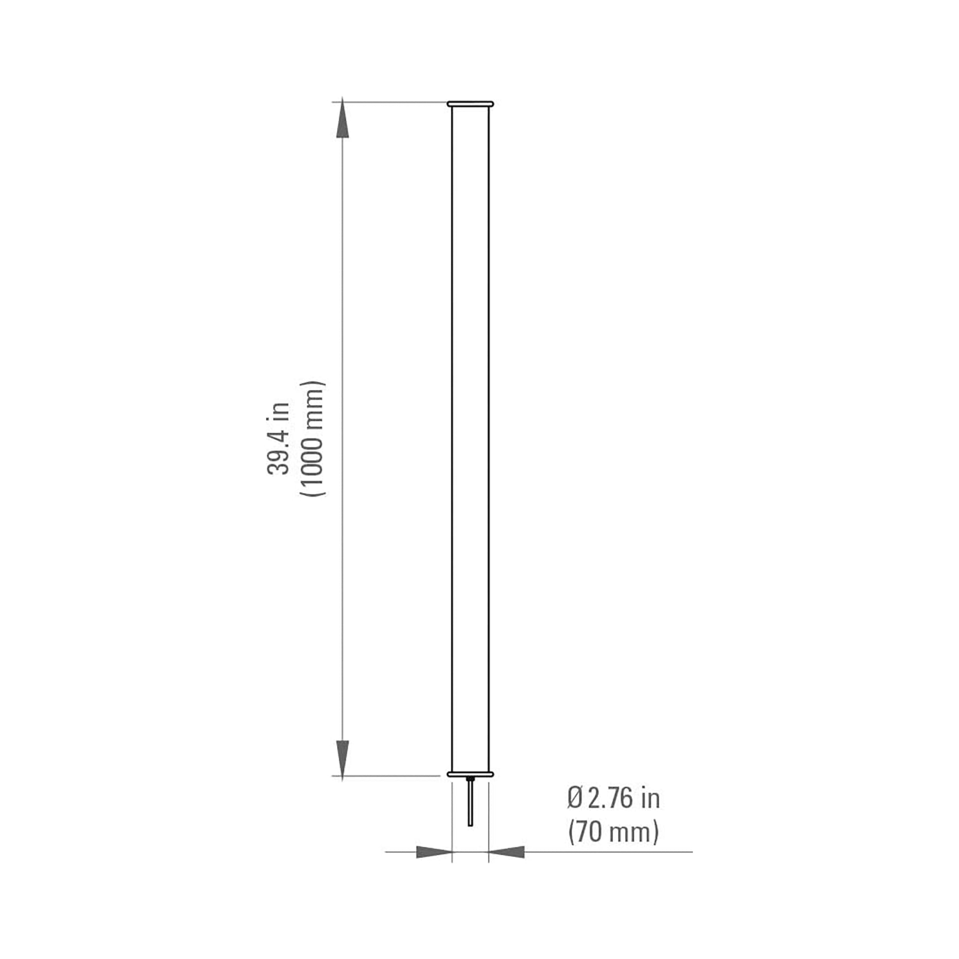 In The Tube 360° LED Wall Light - line drawing.
