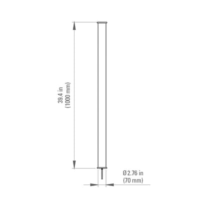 In The Tube 360° LED Wall Light - line drawing.
