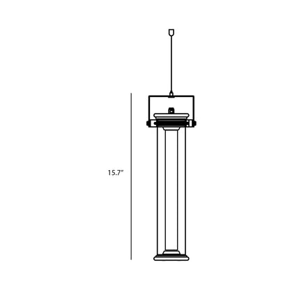 In The Tube 360° Vertical LED Pendant Light - line drawing.
