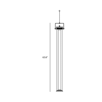 In The Tube 360° Vertical LED Pendant Light - line drawing.