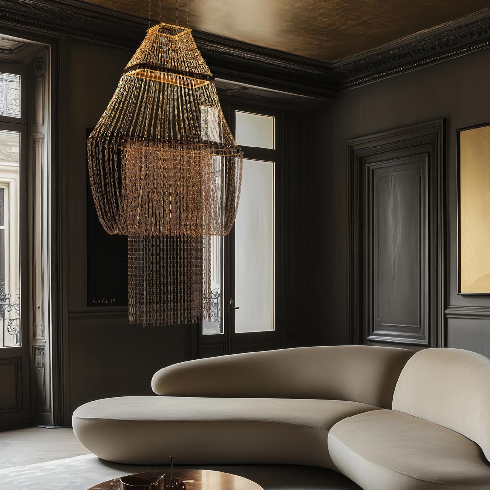 Lampe C LED Pendant Light in living room.