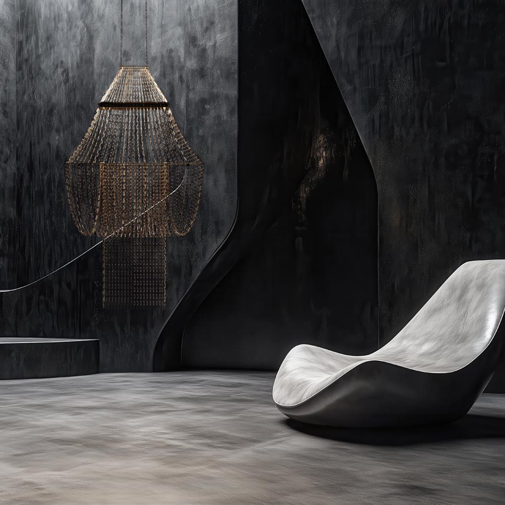 Lampe C LED Pendant Light in living room.