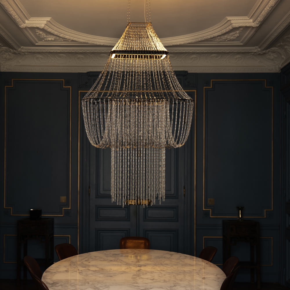 Lampe C LED Pendant Light in living room.