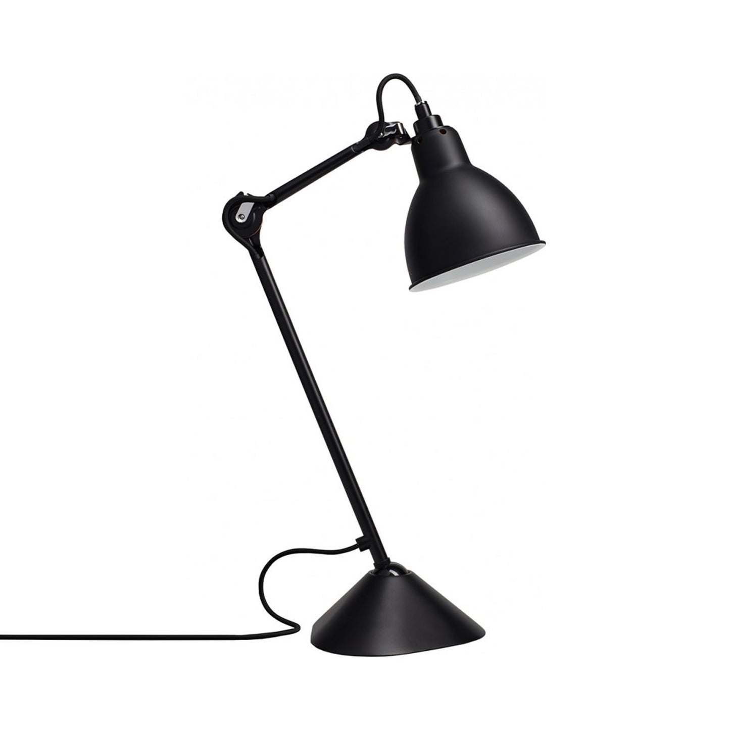 Lampe Gras N°205 Desk Lamp in Black (Round Shade).