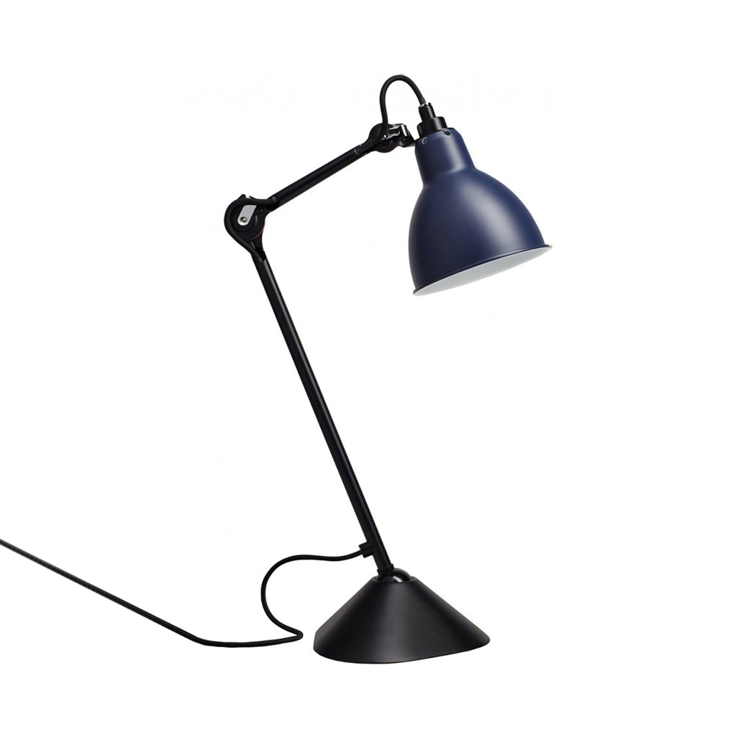 Lampe Gras N°205 Desk Lamp in Blue (Round Shade).