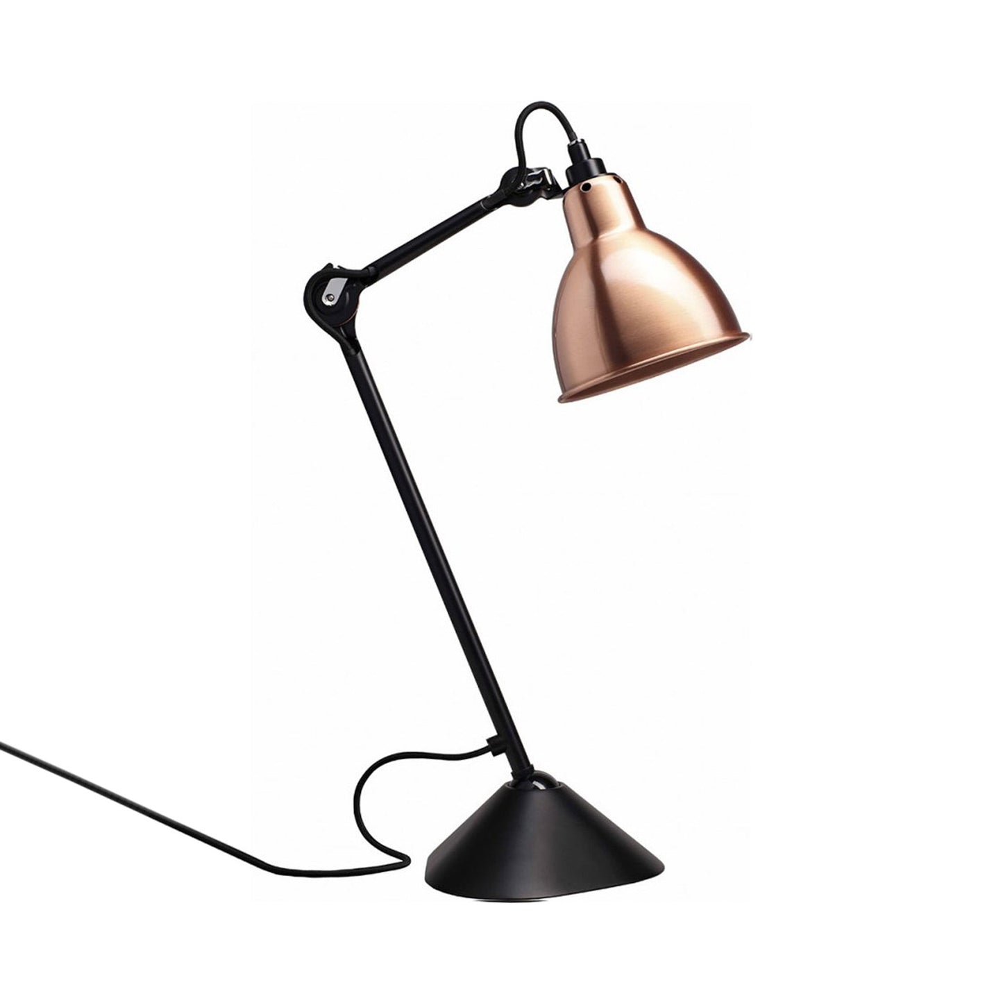 Lampe Gras N°205 Desk Lamp in Copper (Round Shade).