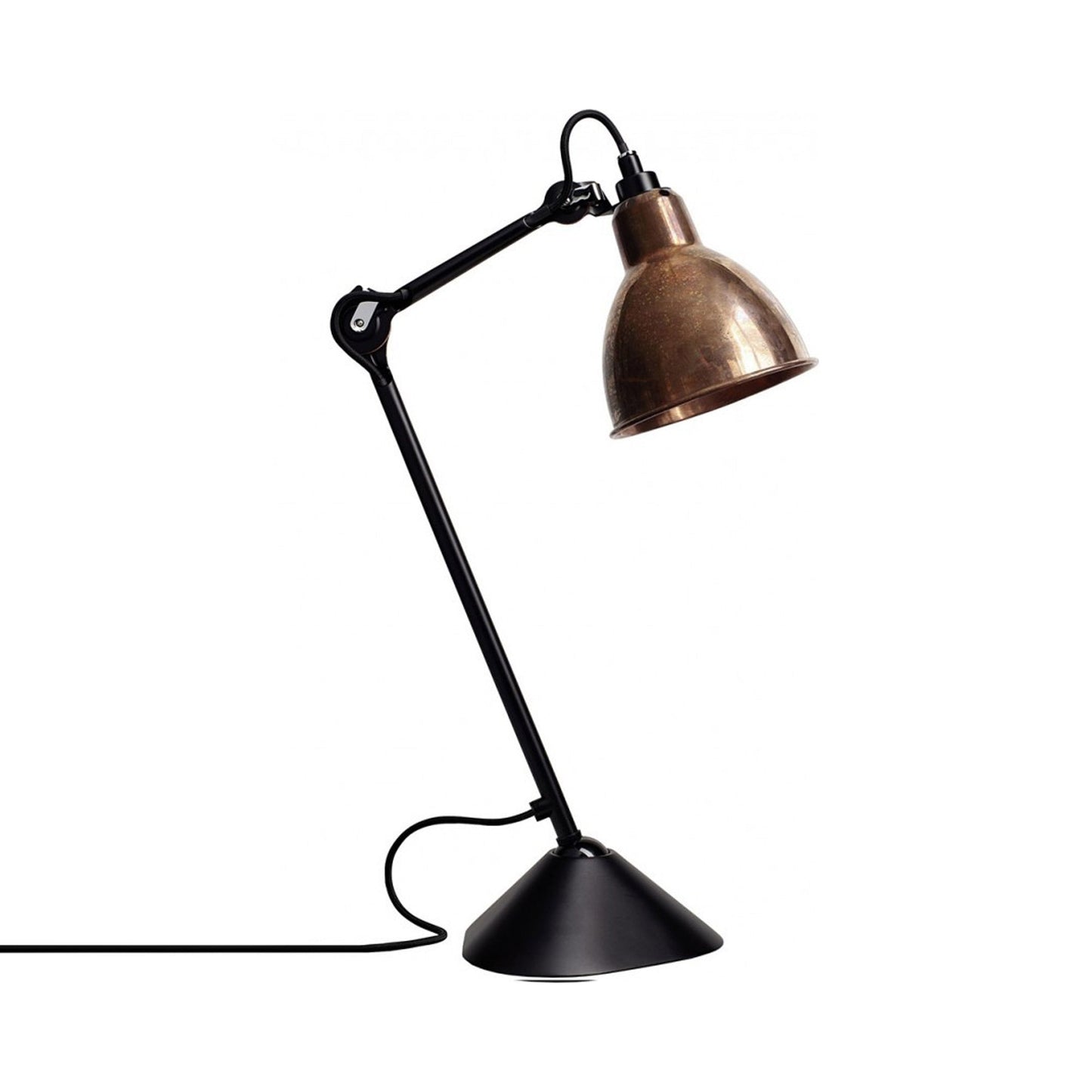 Lampe Gras N°205 Desk Lamp in Raw Copper (Round Shade).