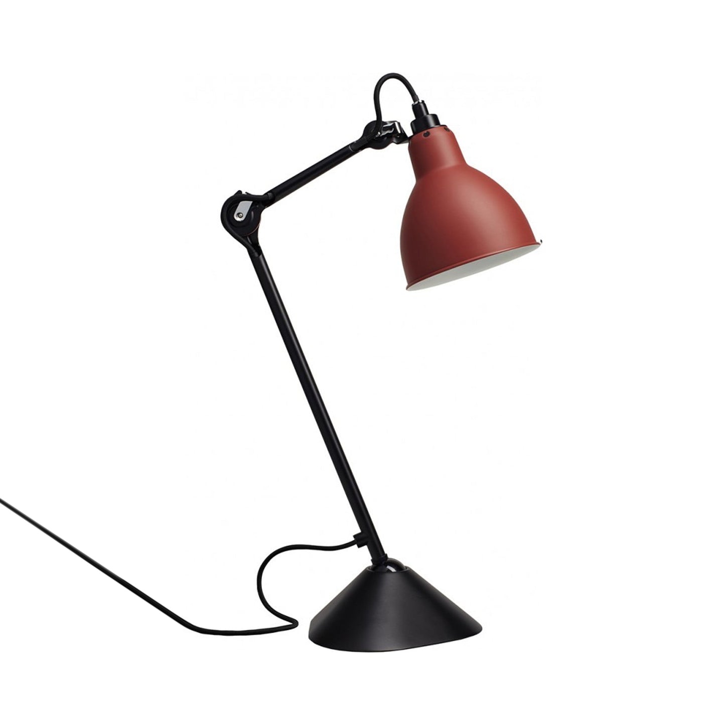 Lampe Gras N°205 Desk Lamp in Red (Round Shade).