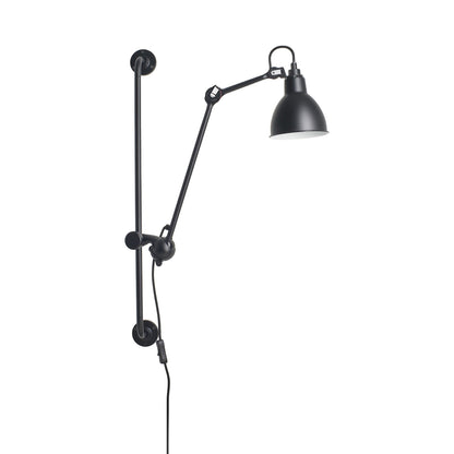 Lampe Gras N°210 Swing Arm Wall Light in Black (Round Shade).