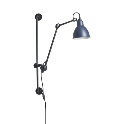Lampe Gras N°210 Swing Arm Wall Light in Blue (Round Shade).