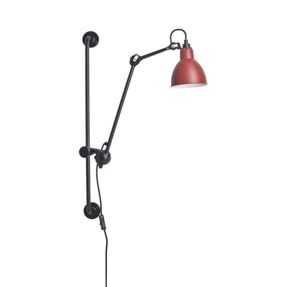 Lampe Gras N°210 Swing Arm Wall Light in Red (Round Shade).