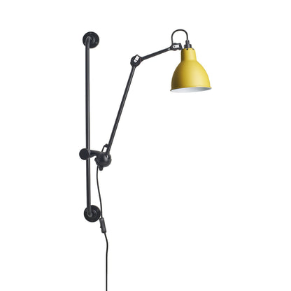Lampe Gras N°210 Swing Arm Wall Light in Yellow (Round Shade).