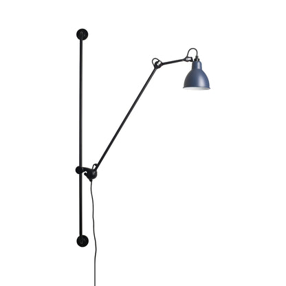 Lampe Gras N°214 Swing Arm Wall Light in Blue (Round Shade).
