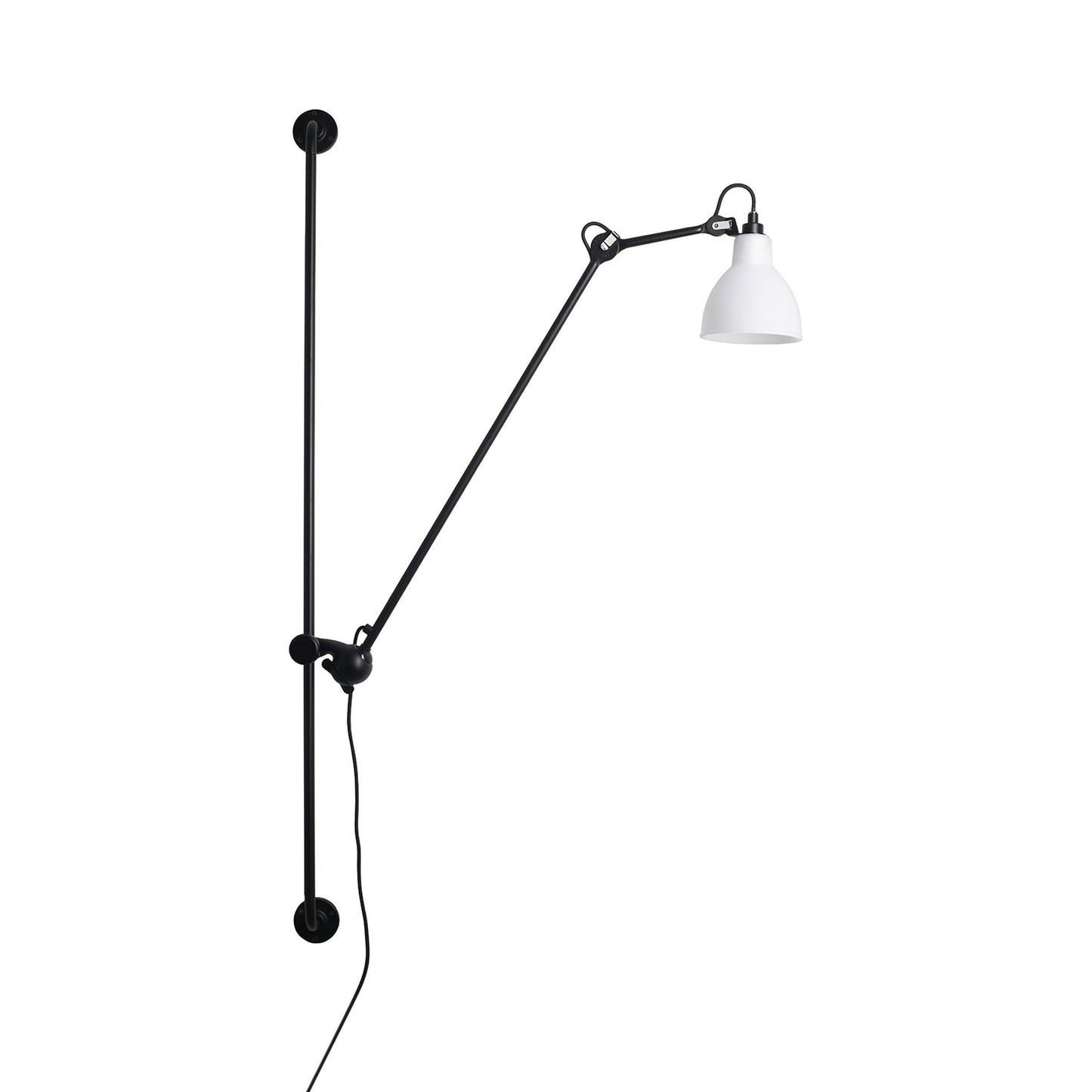 Lampe Gras N°214 Swing Arm Wall Light in Polycarbonate (Round Shade).