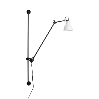 Lampe Gras N°214 Swing Arm Wall Light in Polycarbonate (Round Shade).
