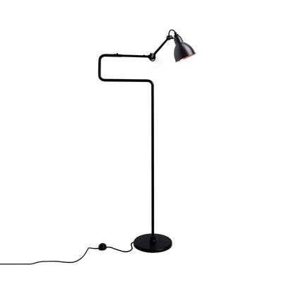 Lampe Gras N°411 Floor Lamp in Black/Copper (Round Shade).